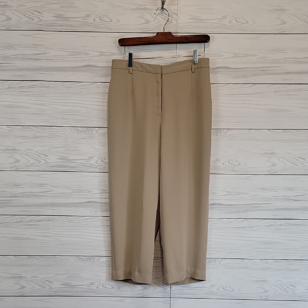 Yansi Fugel Cropped Wide Leg Dress Pants - Beige Womens Size 8